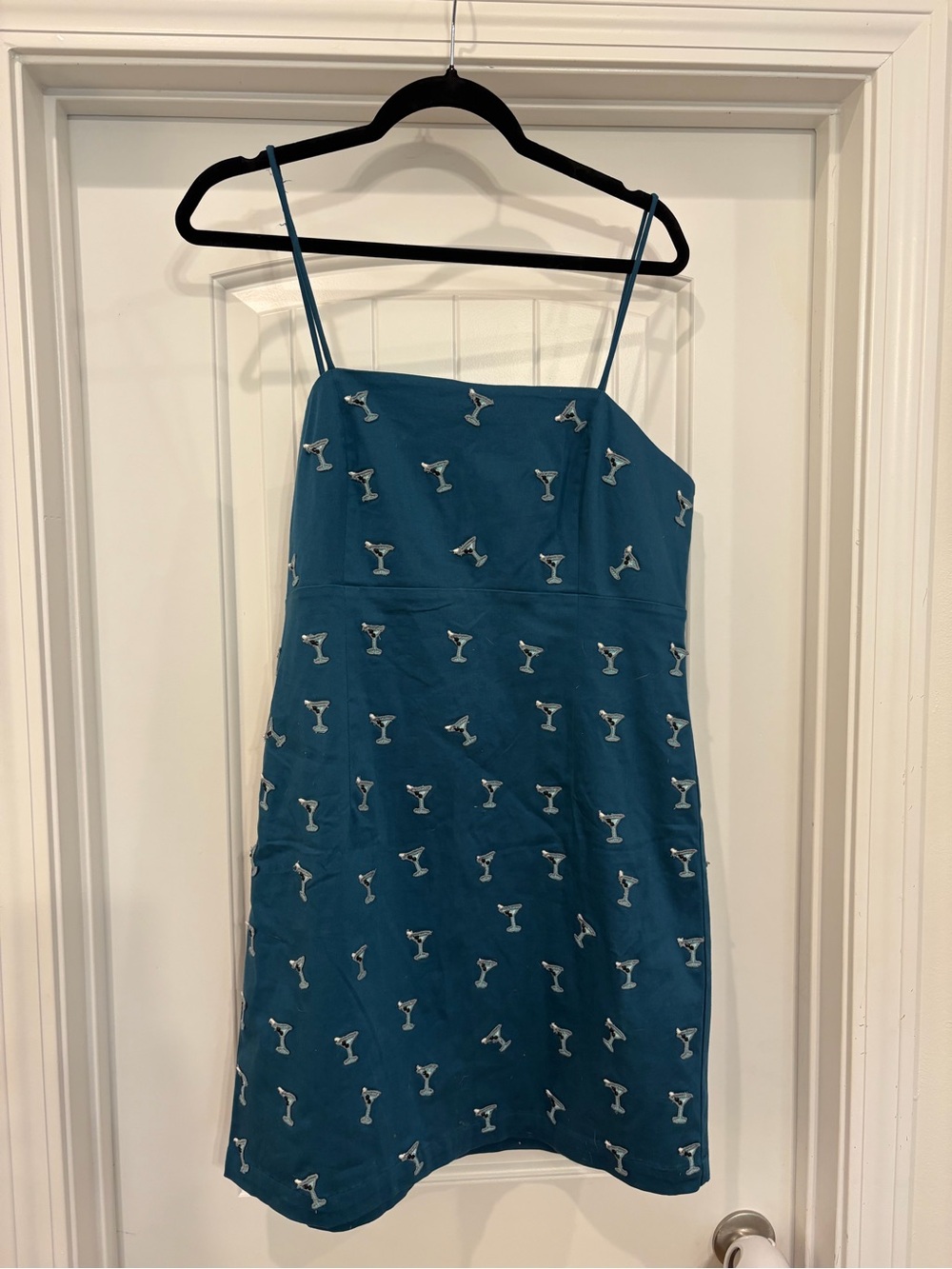 Maeve Teal Cocktail- Martini Embroidered Dress